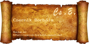 Csernik Borbála névjegykártya